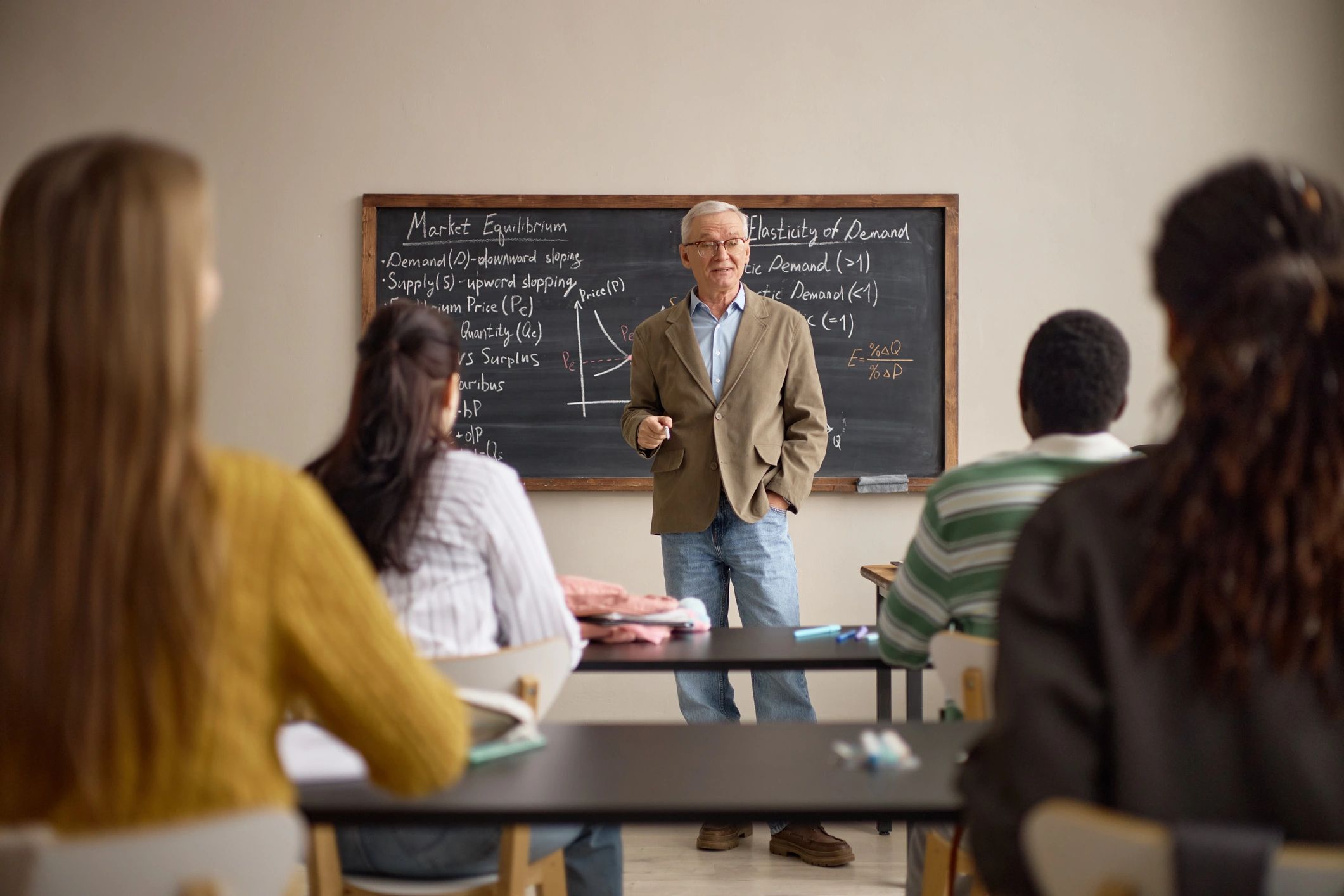 Instructor teaching students in a classroom